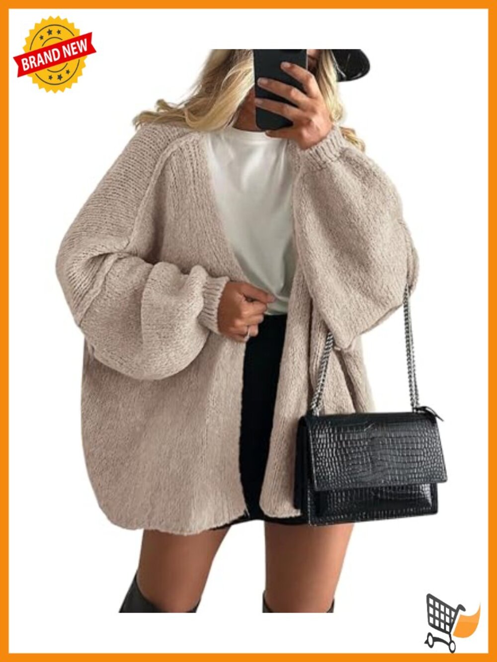 Oversized Open Front Cardigan Lightweight Knit Long Sleeve Women's Sweater